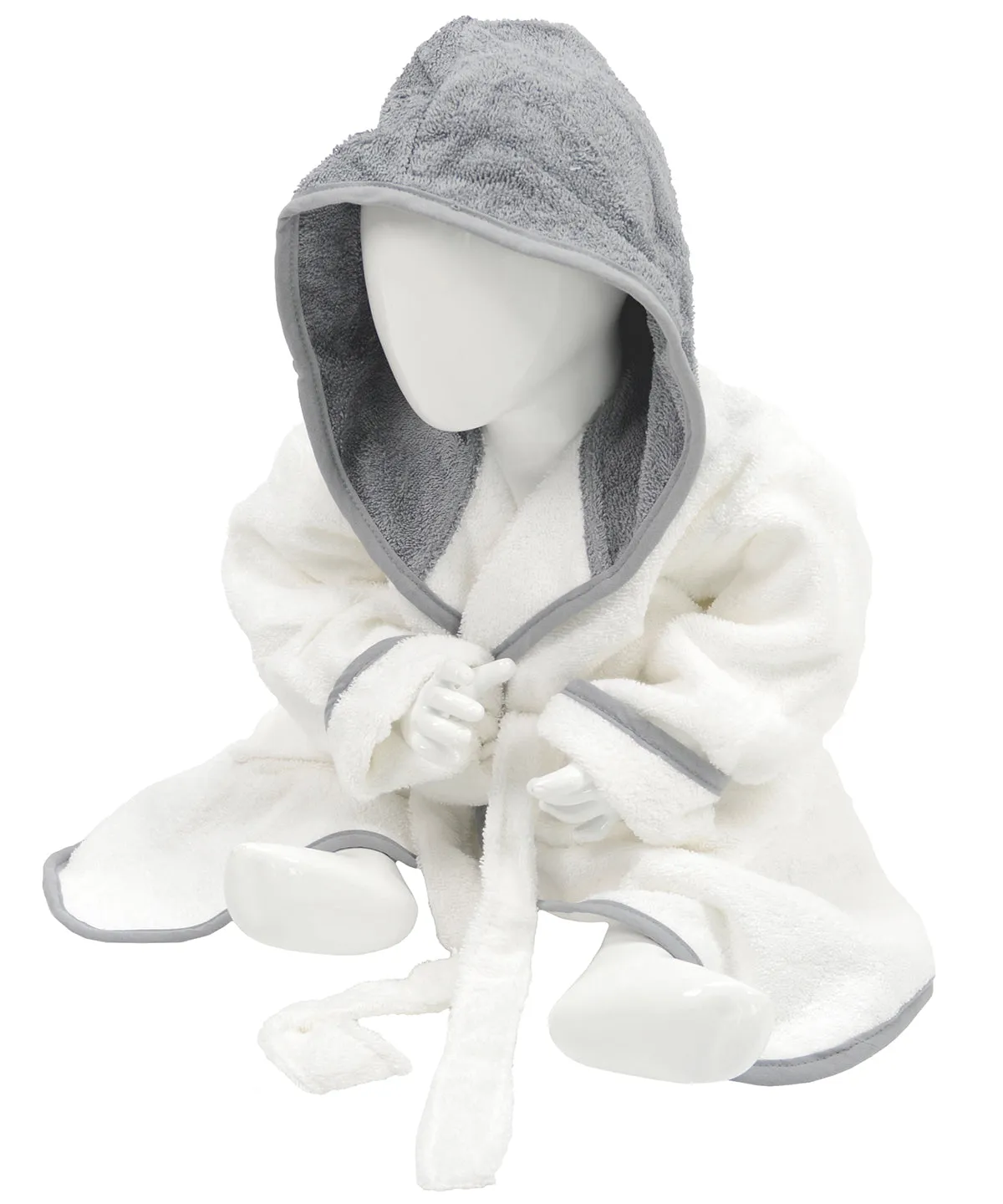 ARTG® Babiezz® hooded bathrobe | White/Anthracite Grey