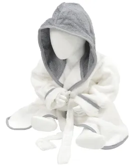 ARTG® Babiezz® hooded bathrobe | White/Anthracite Grey