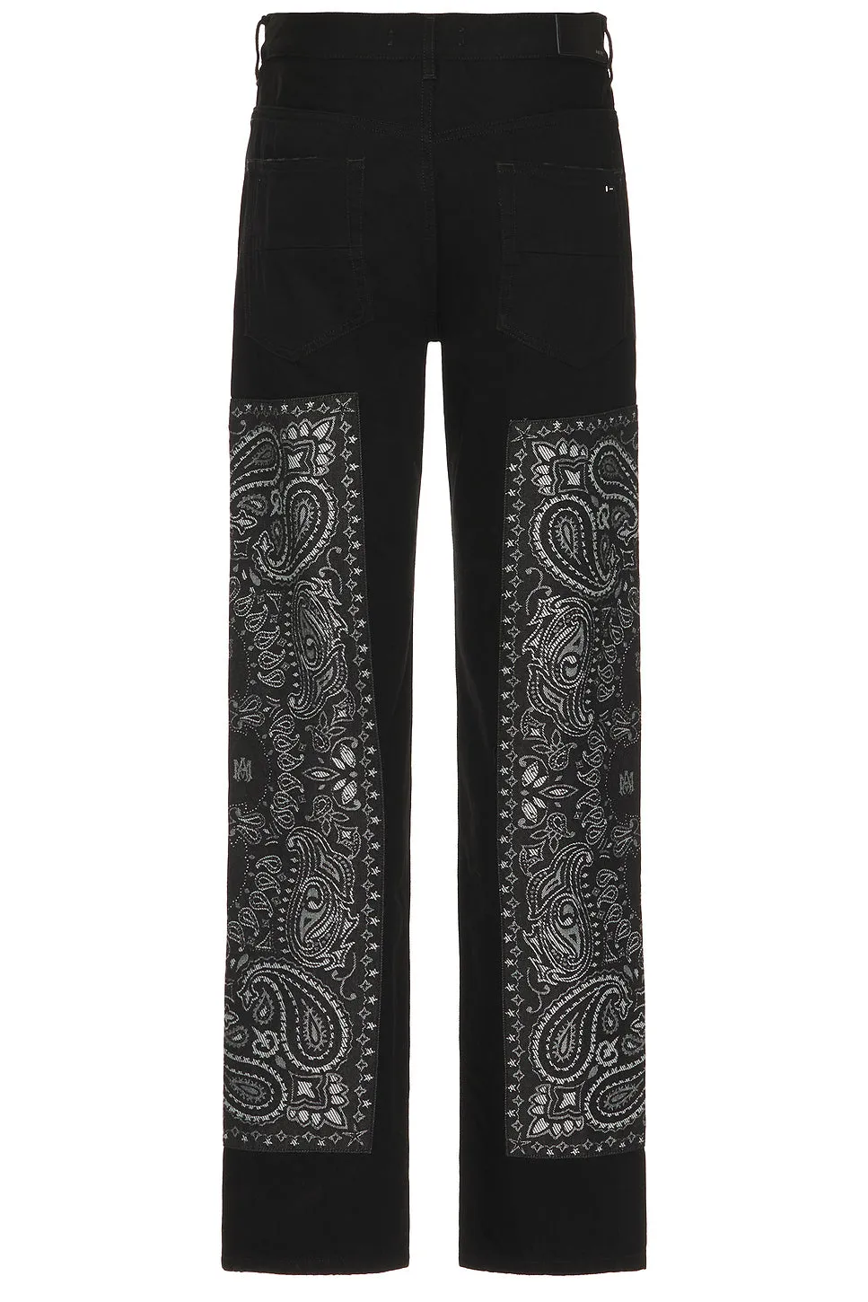 Bandana Jacquard Paneled Straight Jean