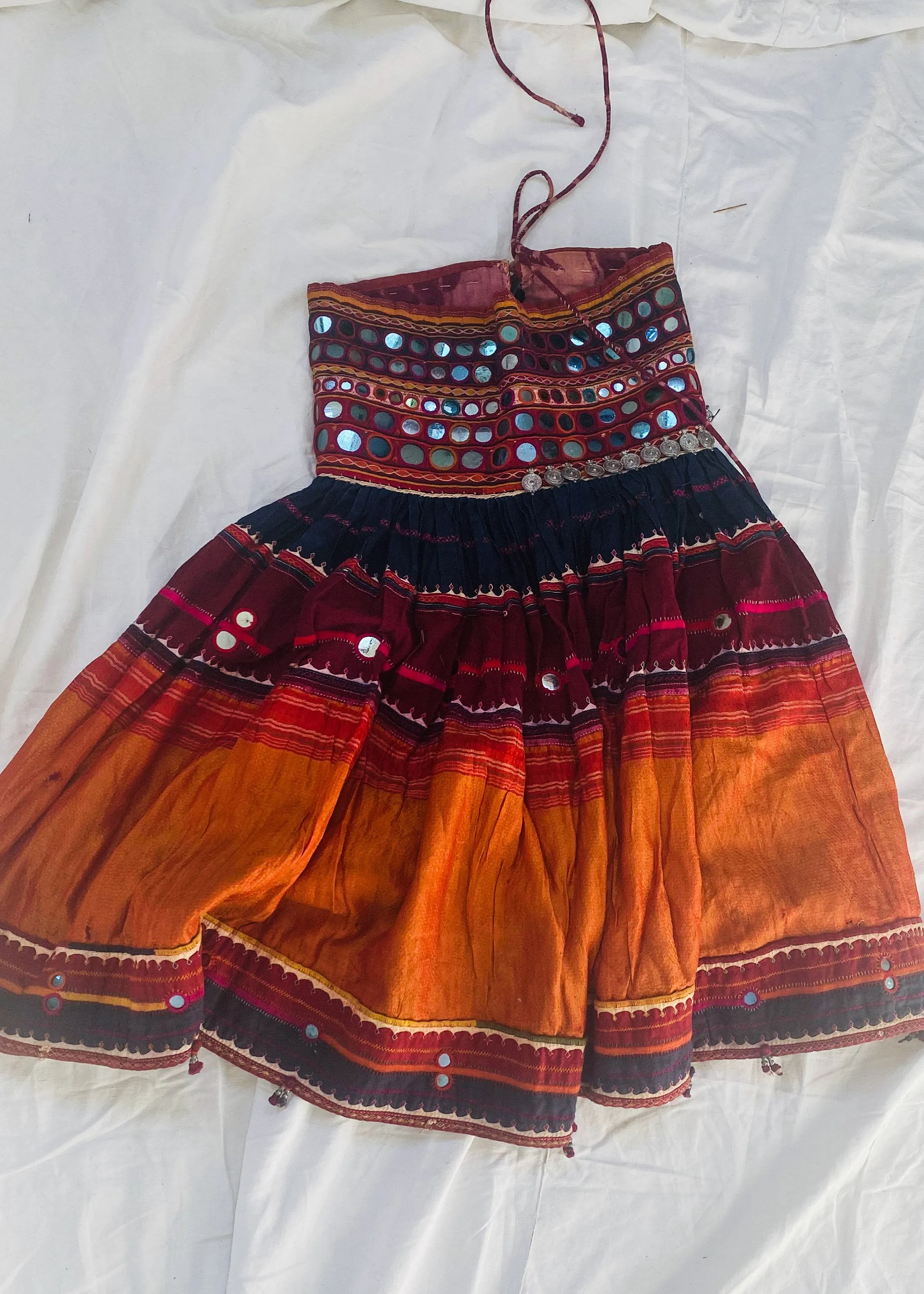 Banjara Sundress. Tribal. S-M. Mirrorwork. Embroidered. Rayon & Silk