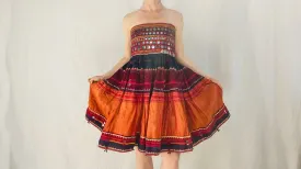 Banjara Sundress. Tribal. S-M. Mirrorwork. Embroidered. Rayon & Silk