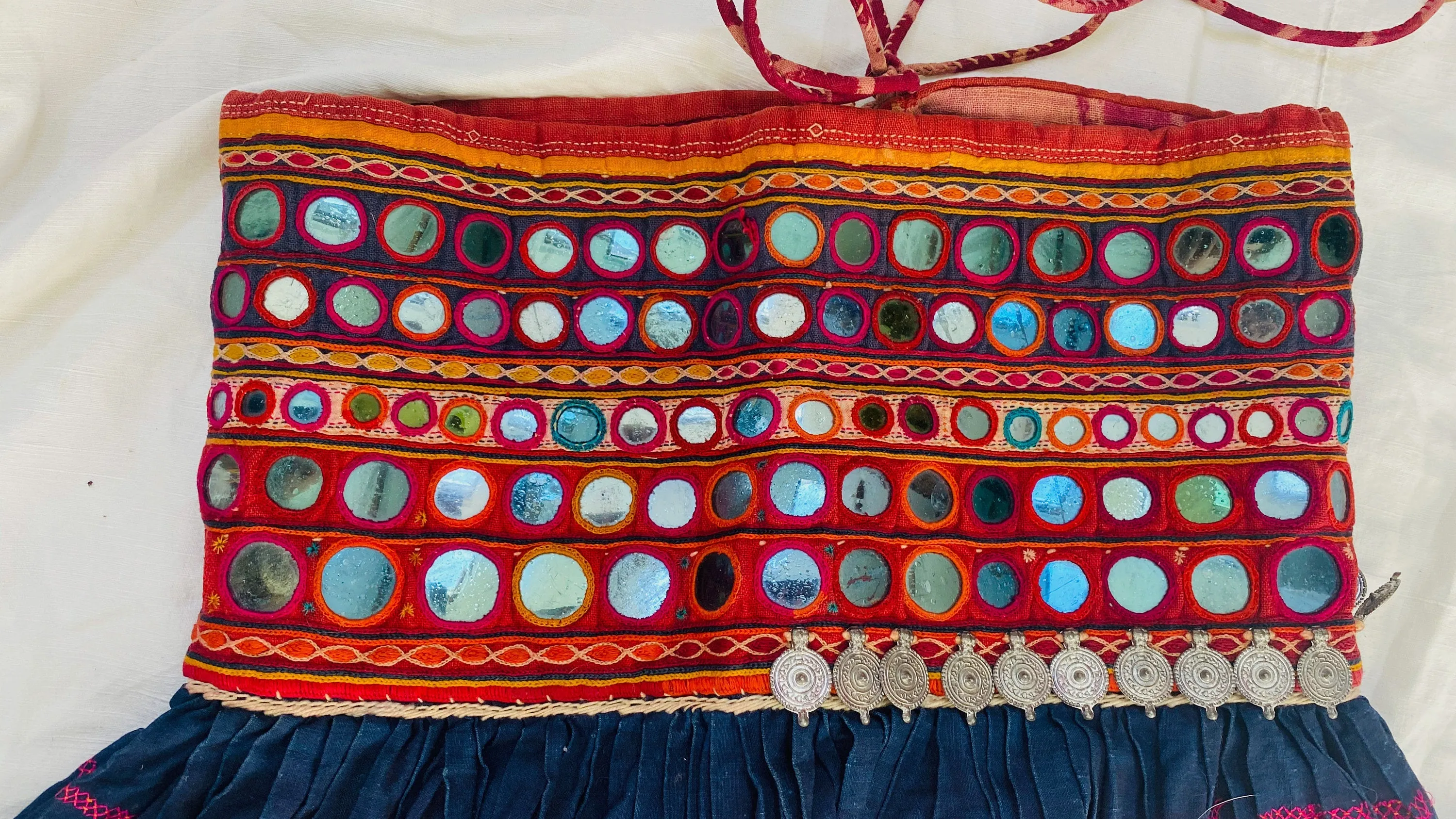 Banjara Sundress. Tribal. S-M. Mirrorwork. Embroidered. Rayon & Silk