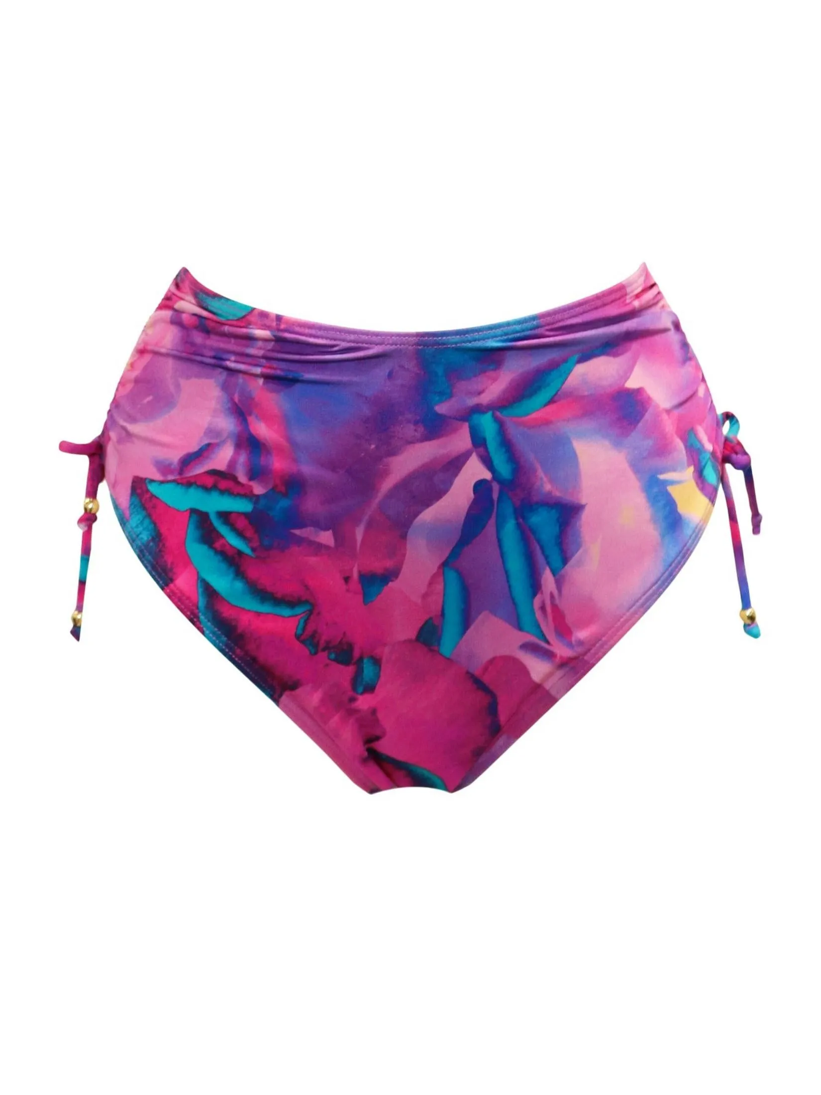 Cabana High Waist Bikini Brief In Purple Floral - Pour Moi
