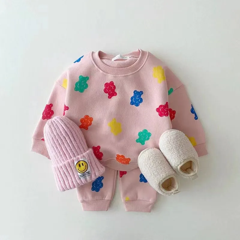 Candy Bear Fleece Sweatshirt & Jogger Set