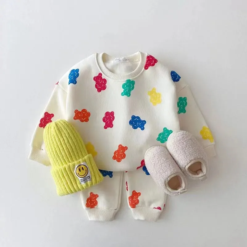 Candy Bear Fleece Sweatshirt & Jogger Set