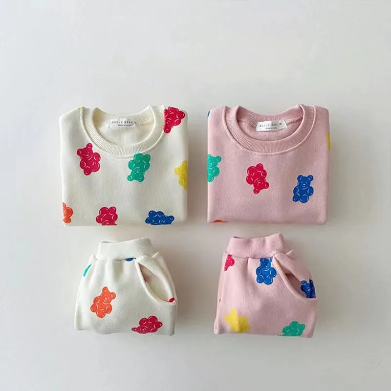 Candy Bear Fleece Sweatshirt & Jogger Set