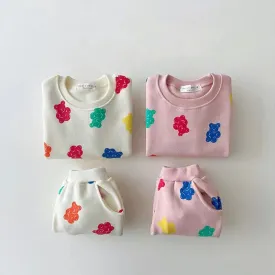 Candy Bear Fleece Sweatshirt & Jogger Set