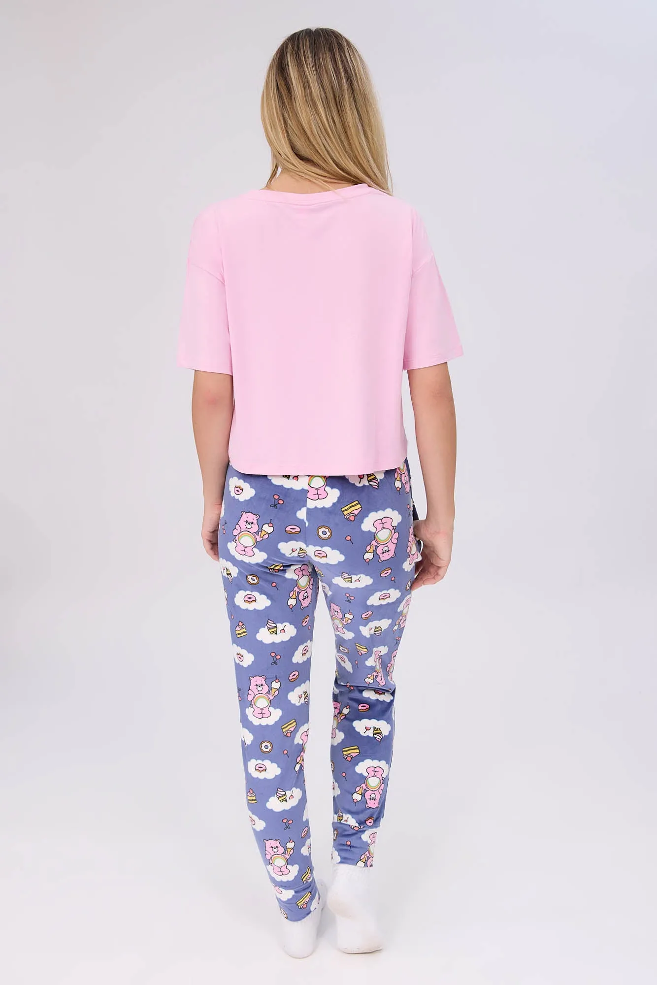 Care Bears Super Soft Pajama Tee And Velour Pajama Jogger 2-Piece Set