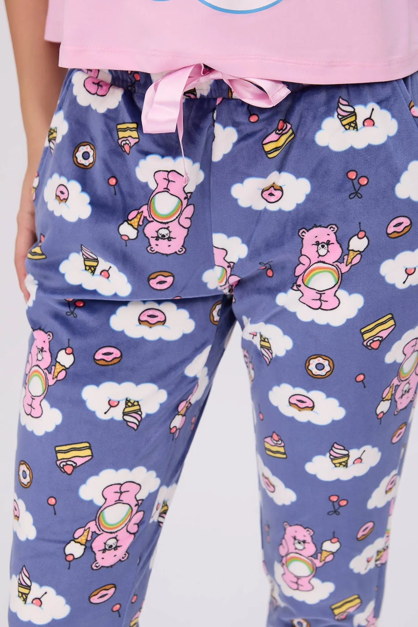 Care Bears Super Soft Pajama Tee And Velour Pajama Jogger 2-Piece Set