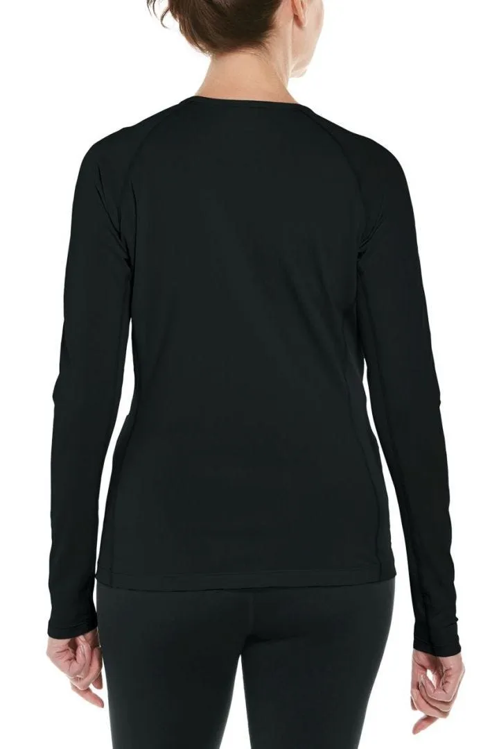 Coolibar Women's Hightide Long Sleeve Swim Shirt UPF 50  - Black