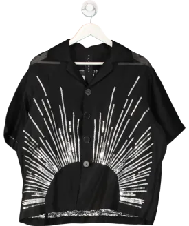 Danshan Black Sequin Sun Shirt UK M