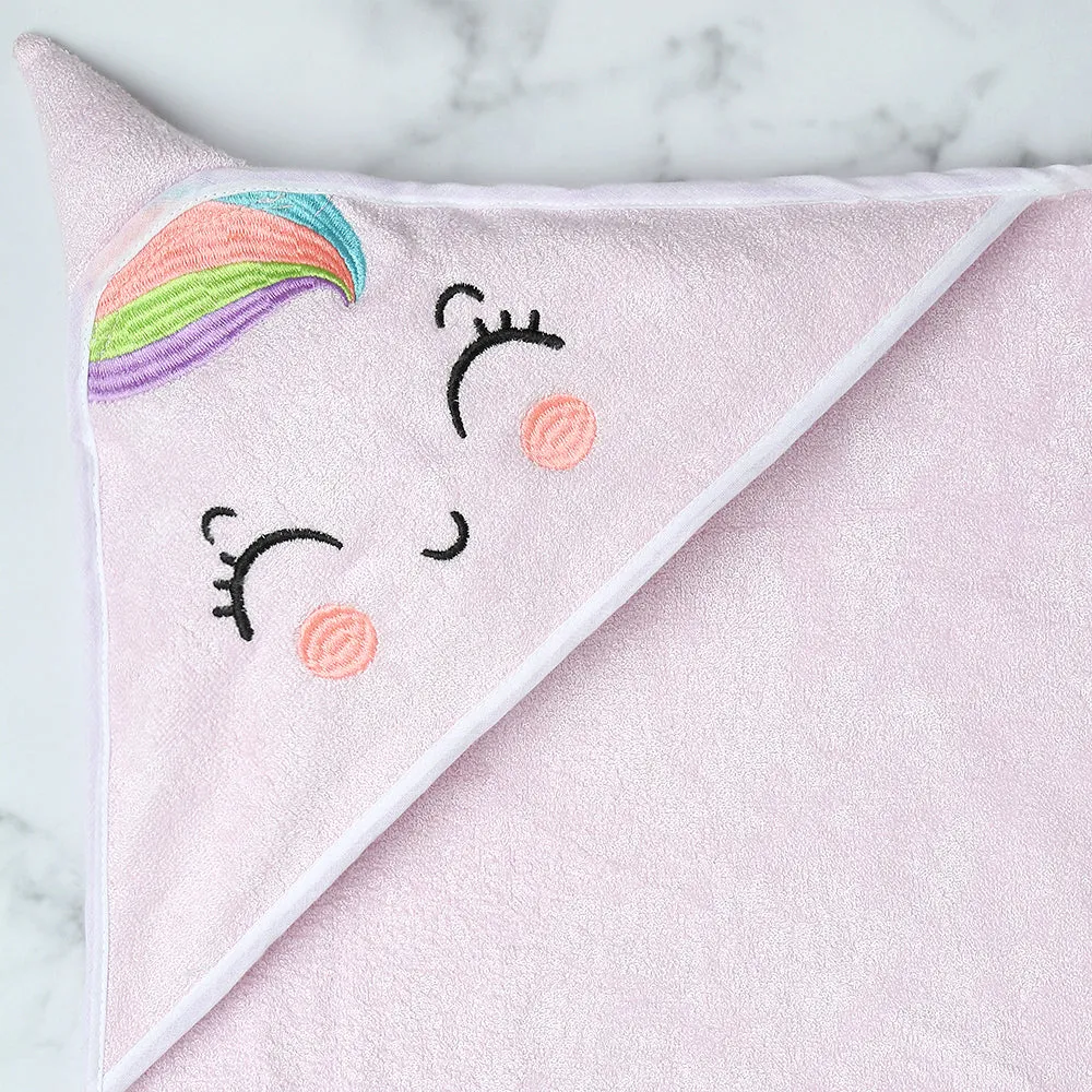 Fancy Fluff Bamboo Cotton Baby Hooded Towel- UNICORN
