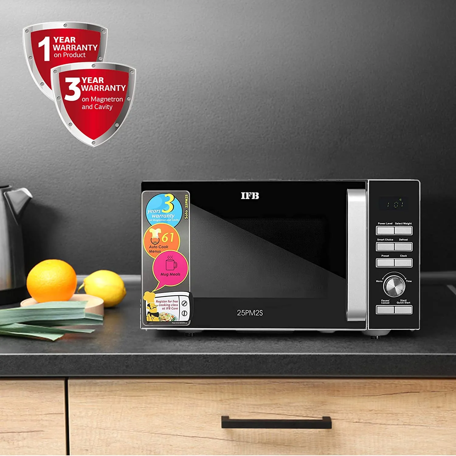 IFB 25PM2S Silver 25 Litre Solo Microwave Oven