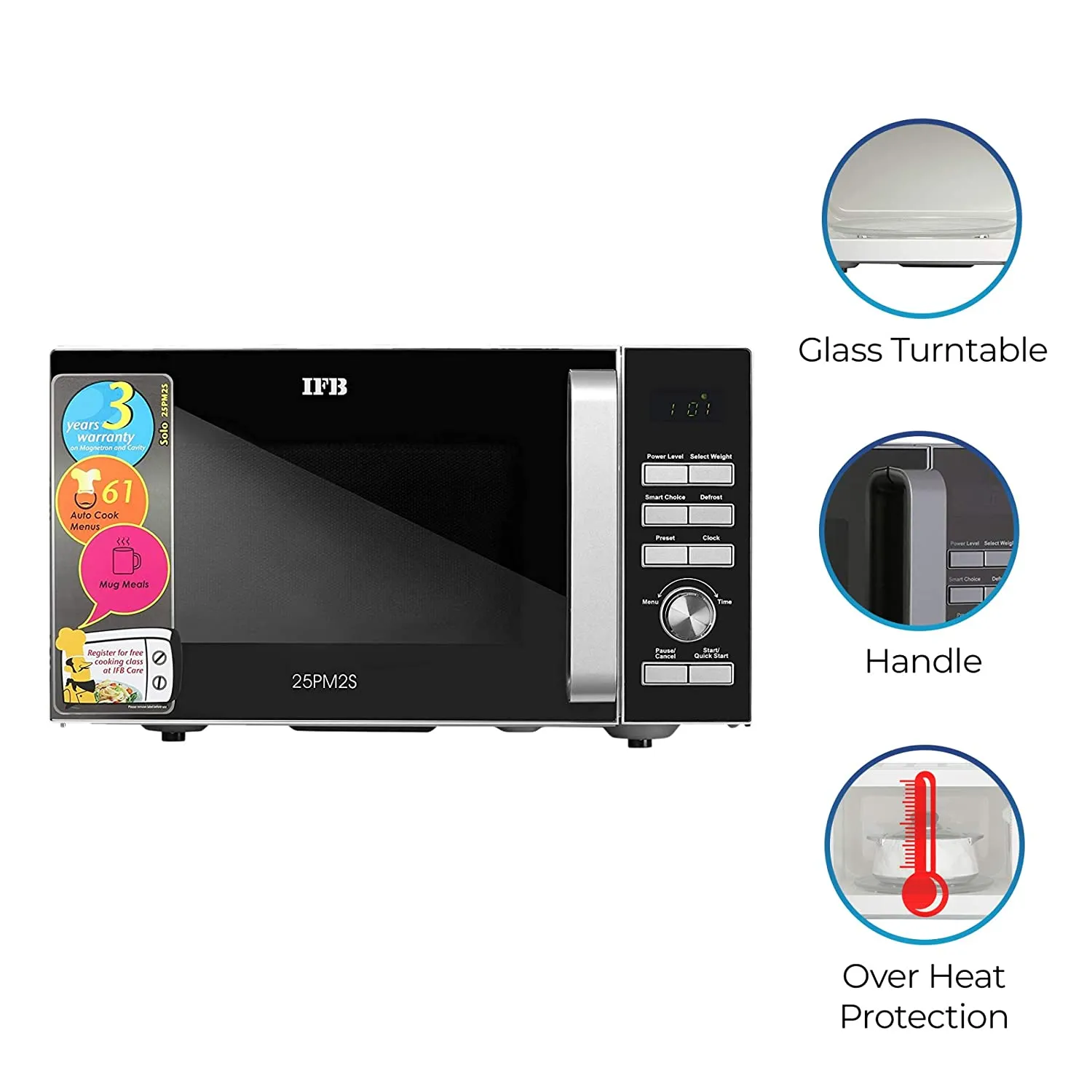 IFB 25PM2S Silver 25 Litre Solo Microwave Oven