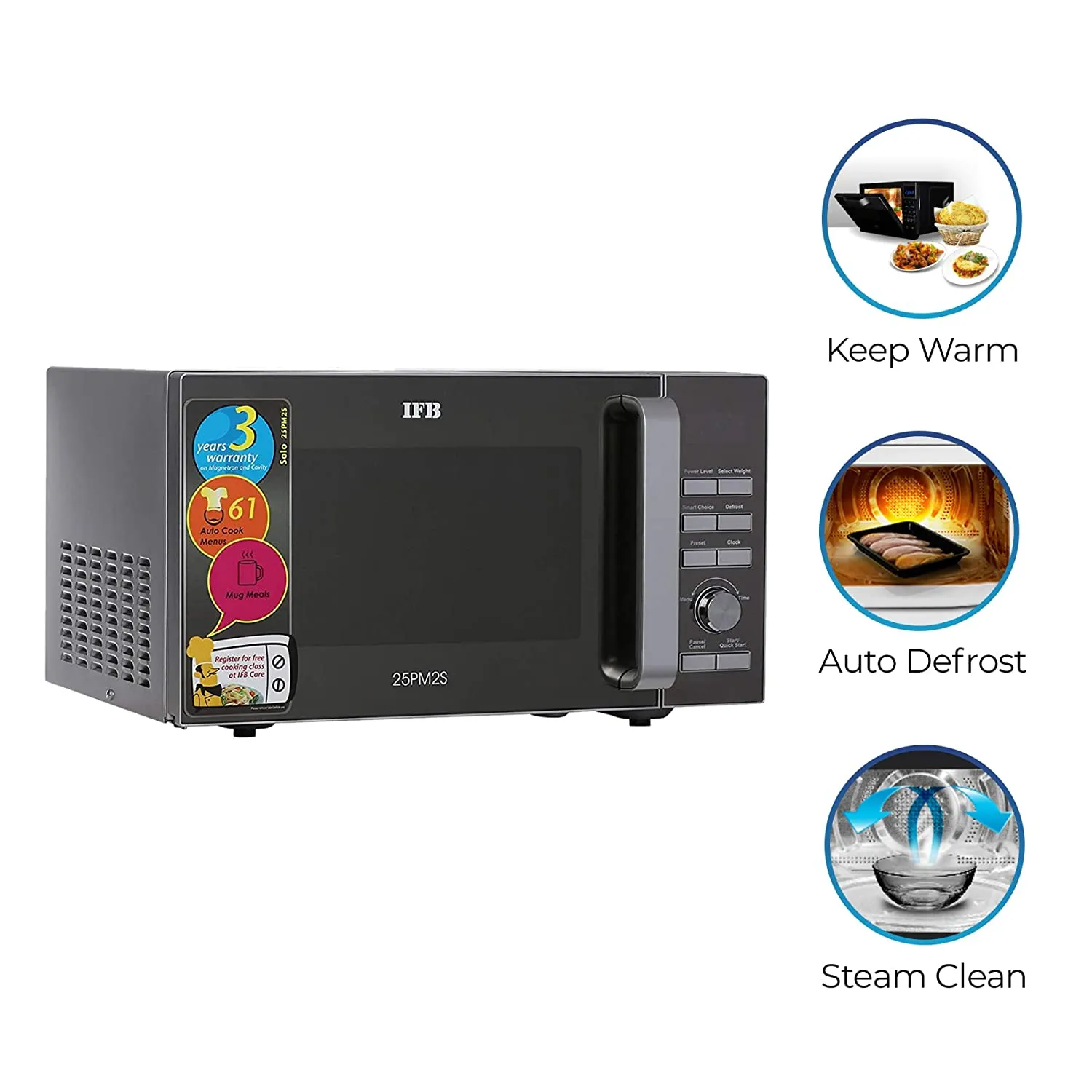 IFB 25PM2S Silver 25 Litre Solo Microwave Oven