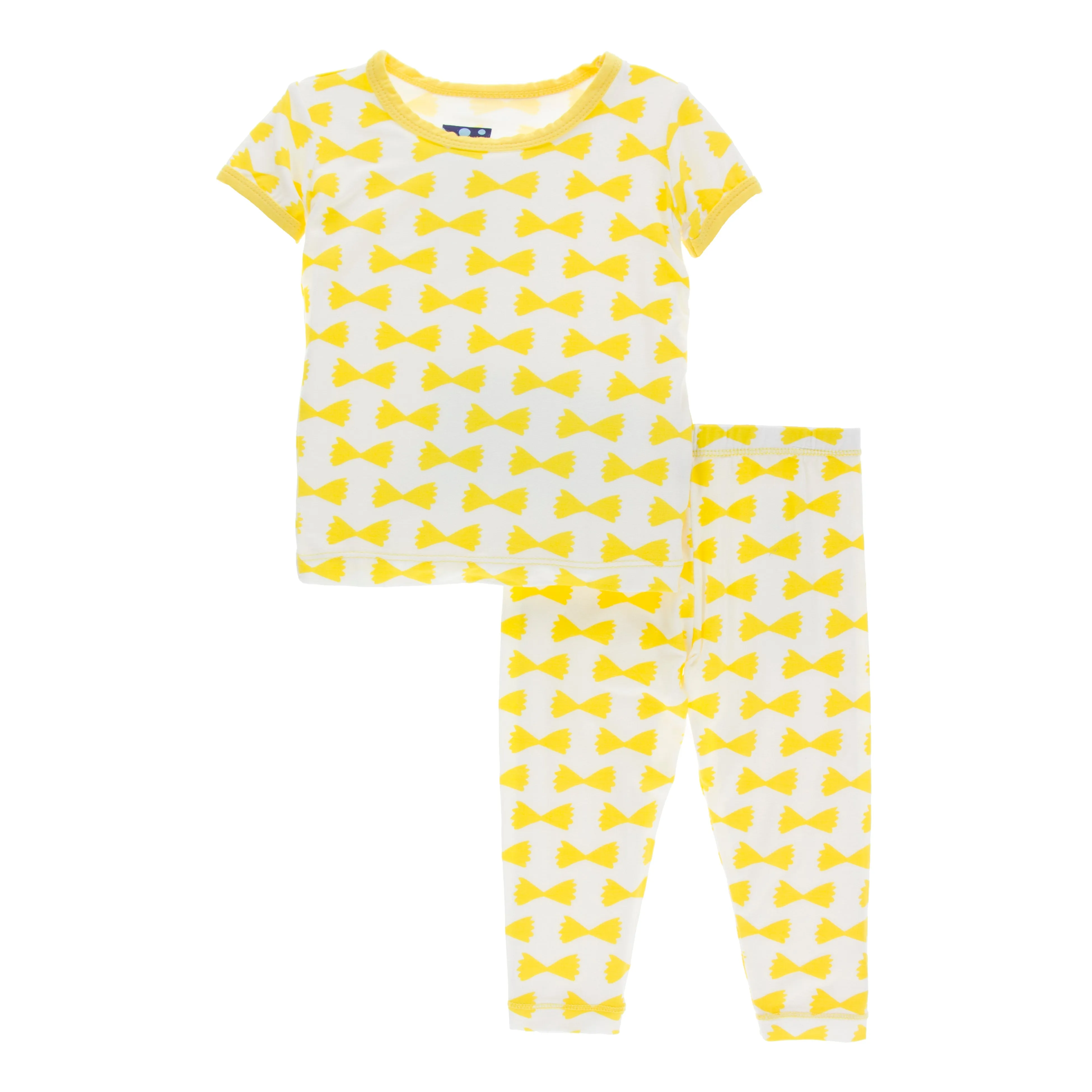 KicKee Pants Print Short Sleeve Pajama Set - Natural Farfalle
