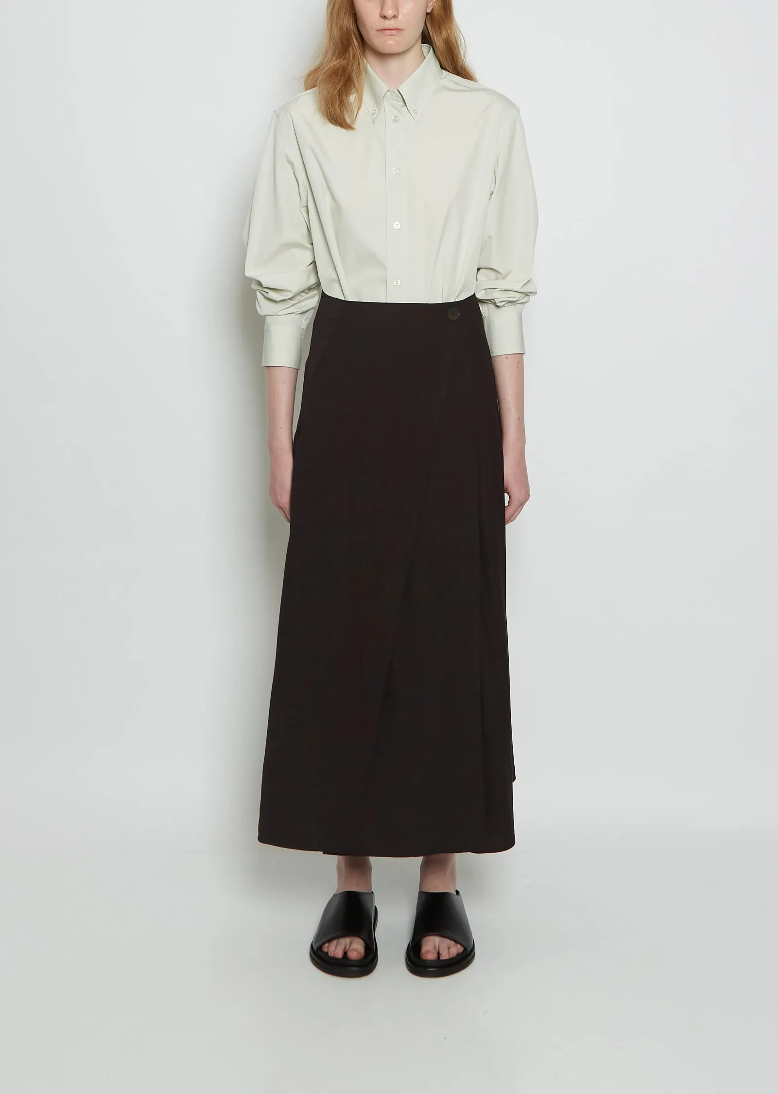 Kudo Tropical Wool Wrap Skirt