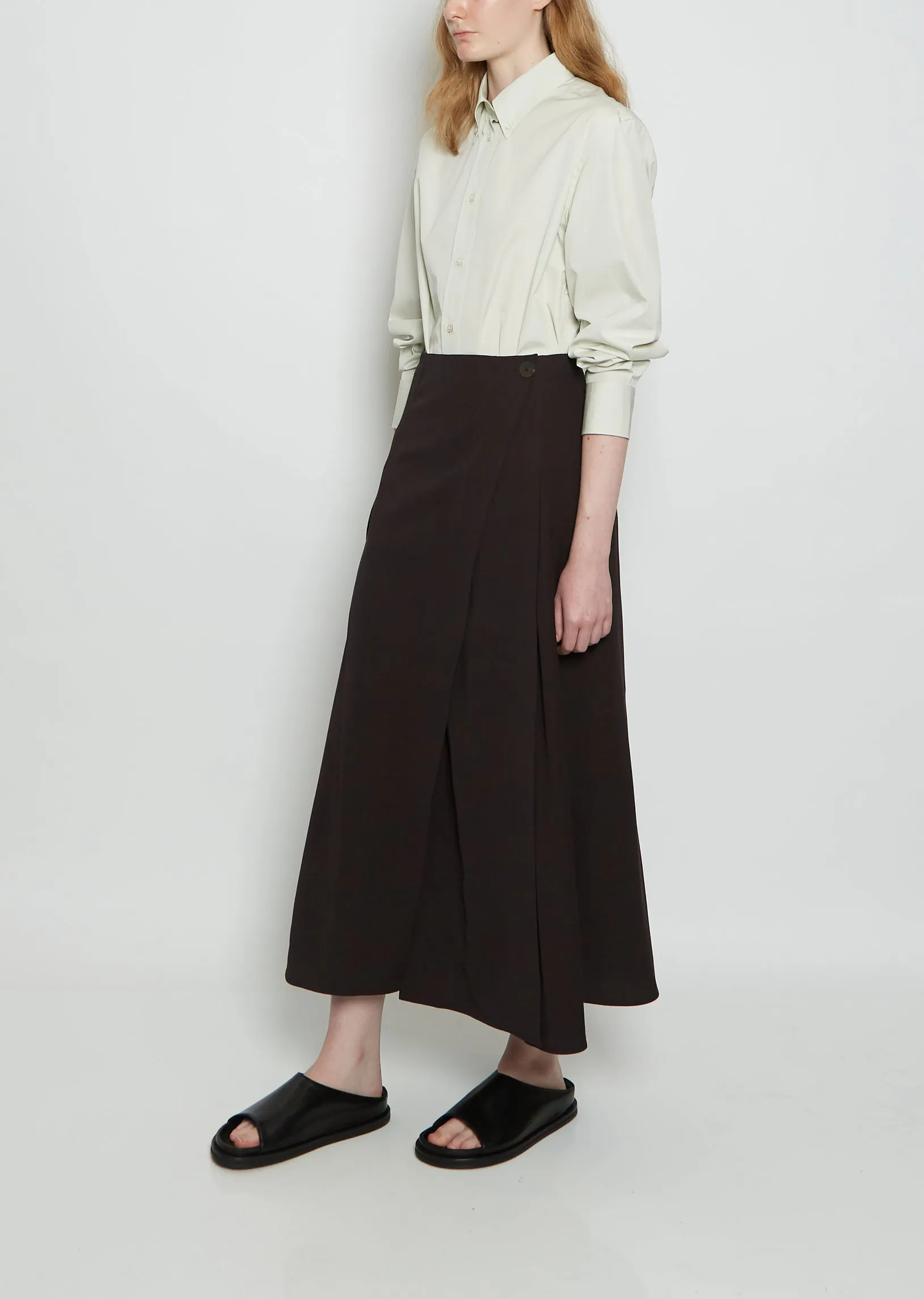 Kudo Tropical Wool Wrap Skirt