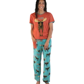 Lazy One Women's Blue Don't Moose With Me Pj Set