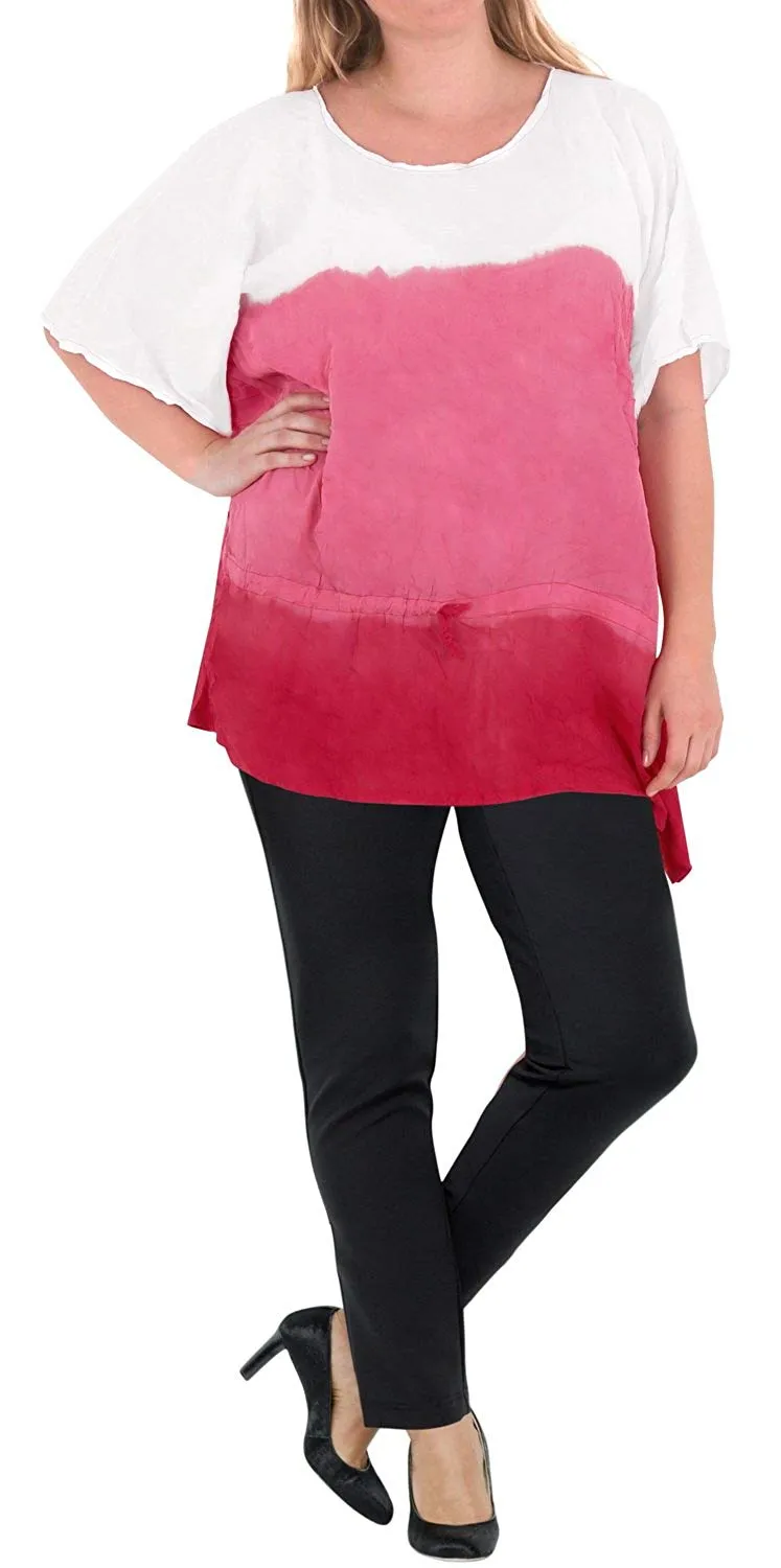 Loose Fit Plus Kimono Loose Beachwear Casual Women's Casual Top Pink 14 - 18