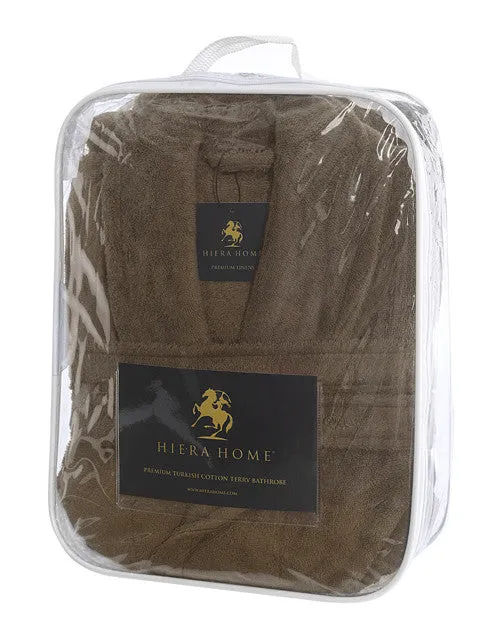 Men's Full Length Terry Bathrobe, Coffee, L/XL