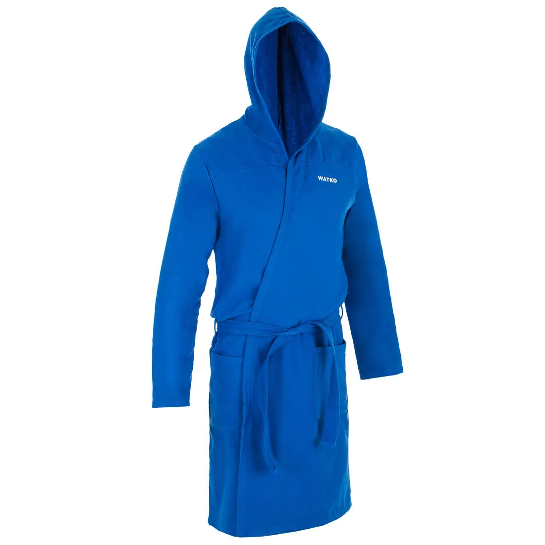 Men's organic cotton pool bathrobe - dark blue