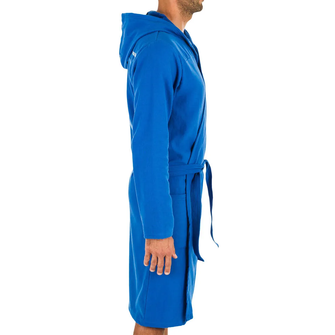Men's organic cotton pool bathrobe - dark blue