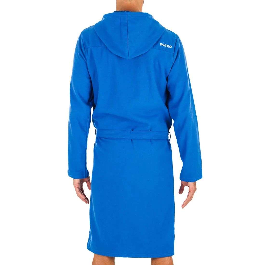 Men's organic cotton pool bathrobe - dark blue