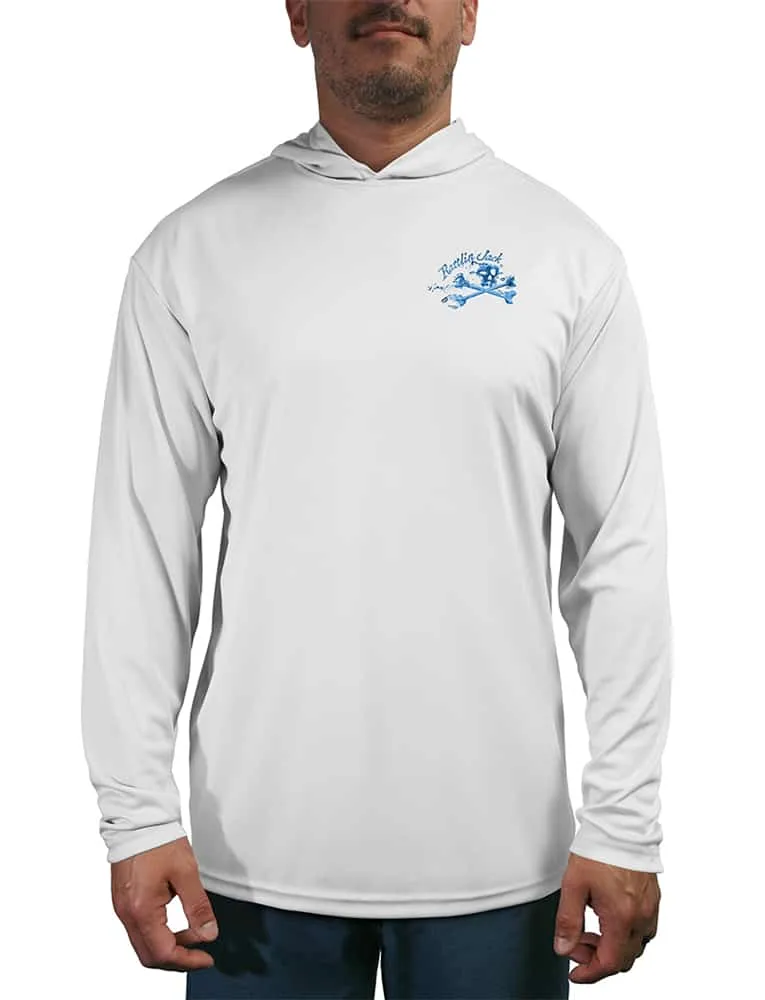 Men's Skeleton Water Bones UV Hooded Fishing Shirt by Rattlin Jack | Dye Sublimation on Quick Dry Fabric