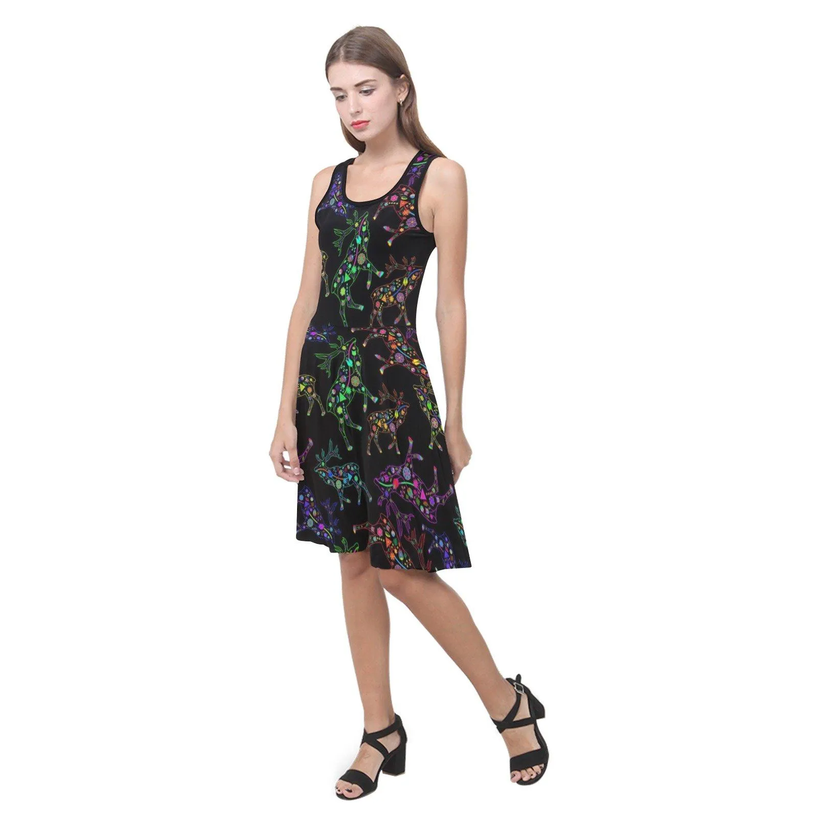 Neon Floral Elks Atalanta Sundress