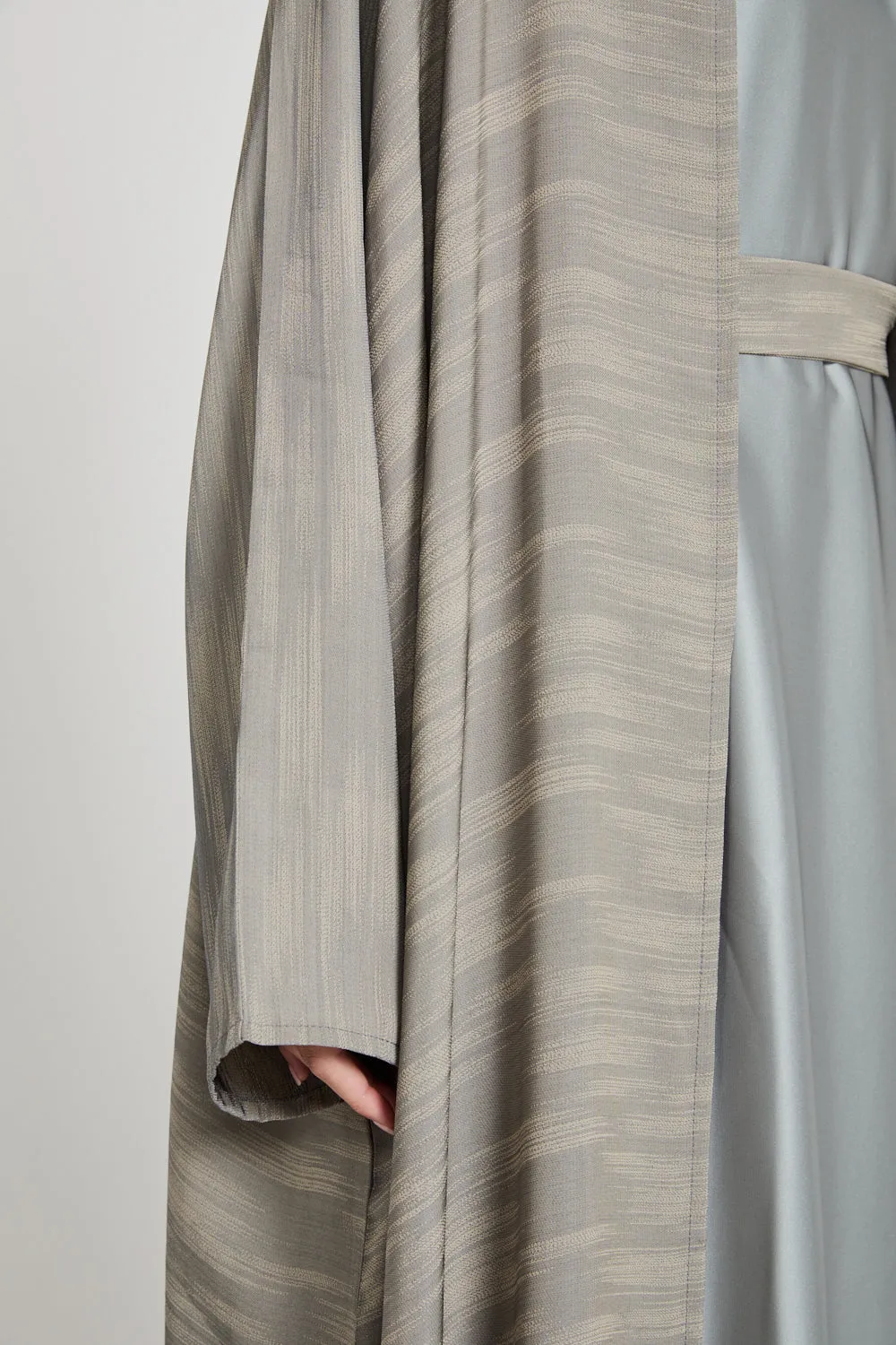 Premium Chenille Textured Bisht - Sage Grey - Limited Edition
