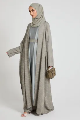 Premium Chenille Textured Bisht - Sage Grey - Limited Edition