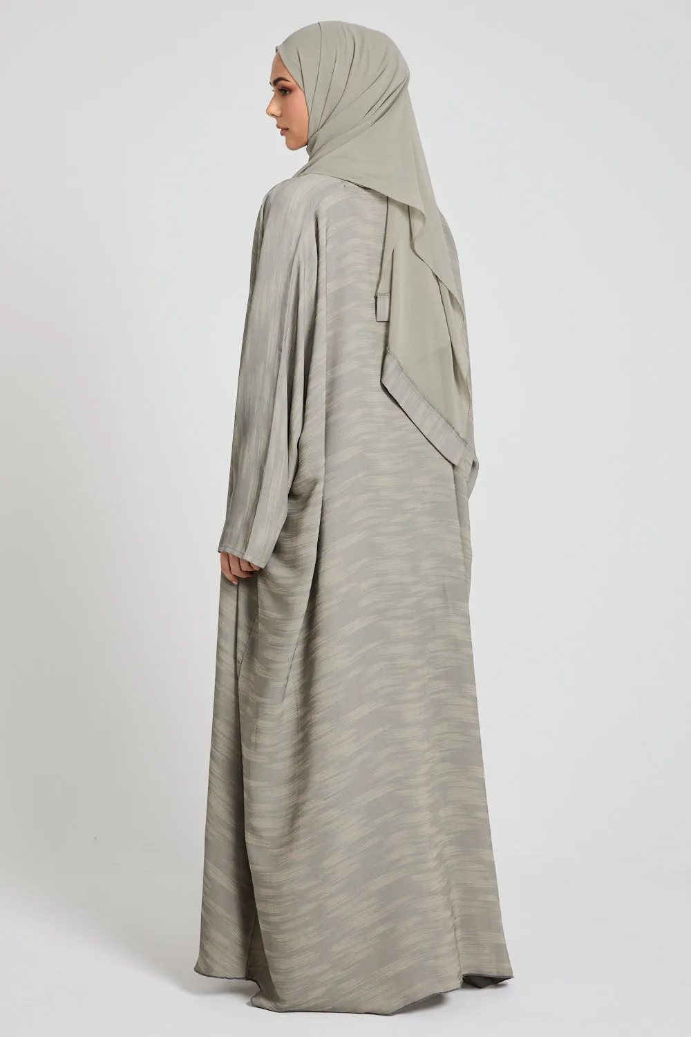Premium Chenille Textured Bisht - Sage Grey - Limited Edition