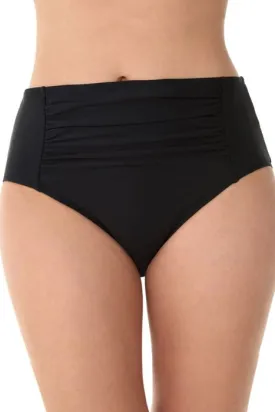 Shirred Front Basic Brief Plus Size Black- 42545XS