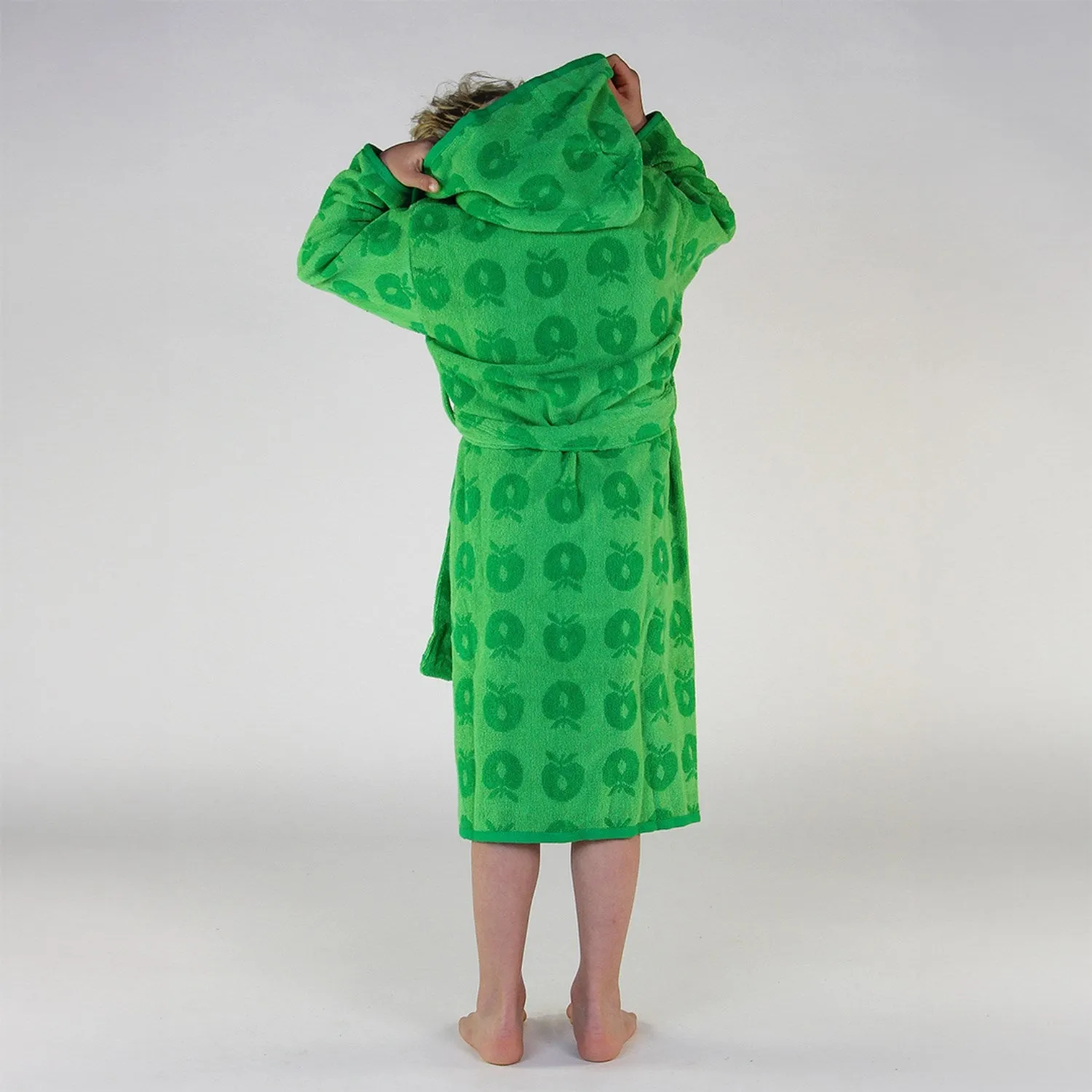 Småfolk Apple Green Bathrobe With Apples