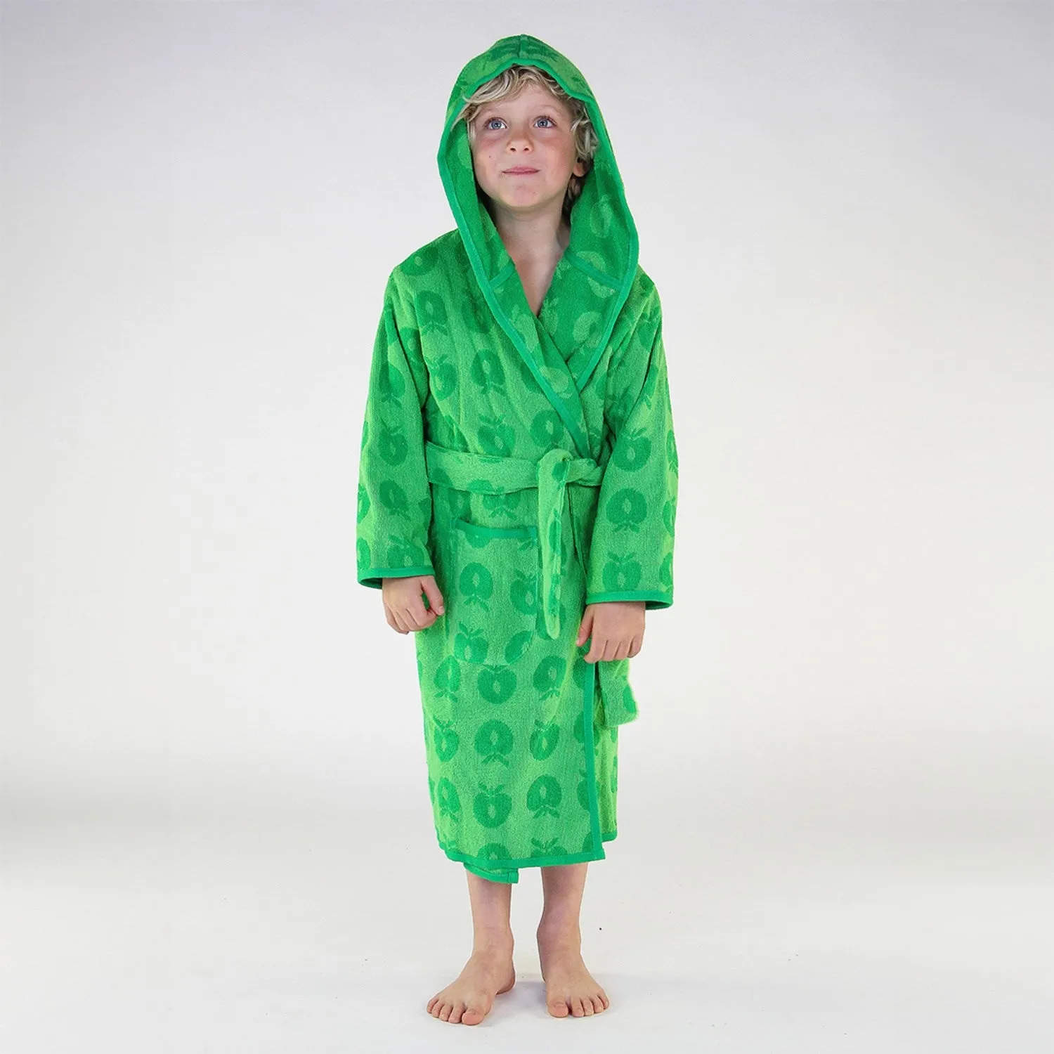 Småfolk Apple Green Bathrobe With Apples