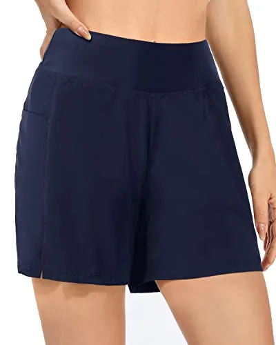 Swimsuit Bottom Trunks Women's High Waisted Swim Board Shorts UPF 50 