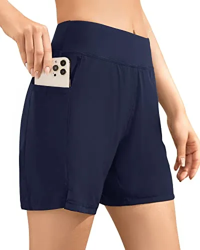 Swimsuit Bottom Trunks Women's High Waisted Swim Board Shorts UPF 50 