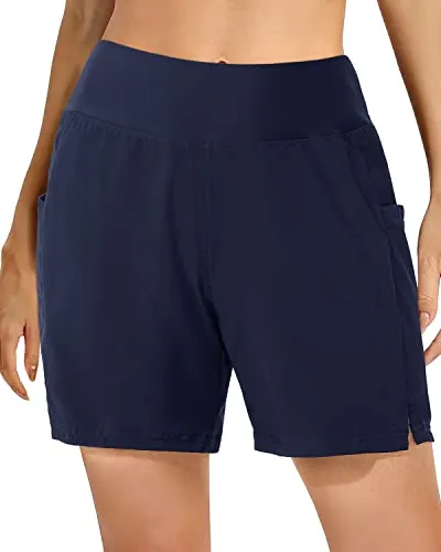 Swimsuit Bottom Trunks Women's High Waisted Swim Board Shorts UPF 50 