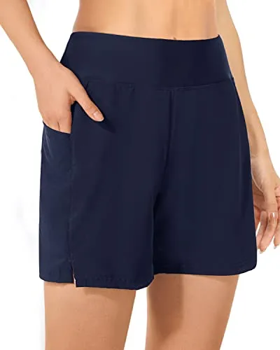 Swimsuit Bottom Trunks Women's High Waisted Swim Board Shorts UPF 50 