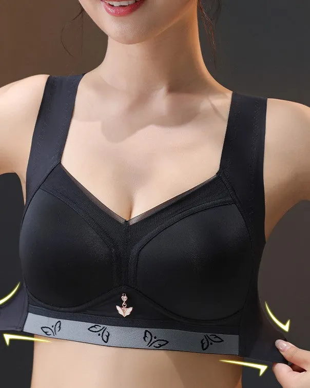 Thin underwear for women, big breasts make small breasts appear, side breasts gather and prevent sagging, no steel ring, side breasts collection sports bra