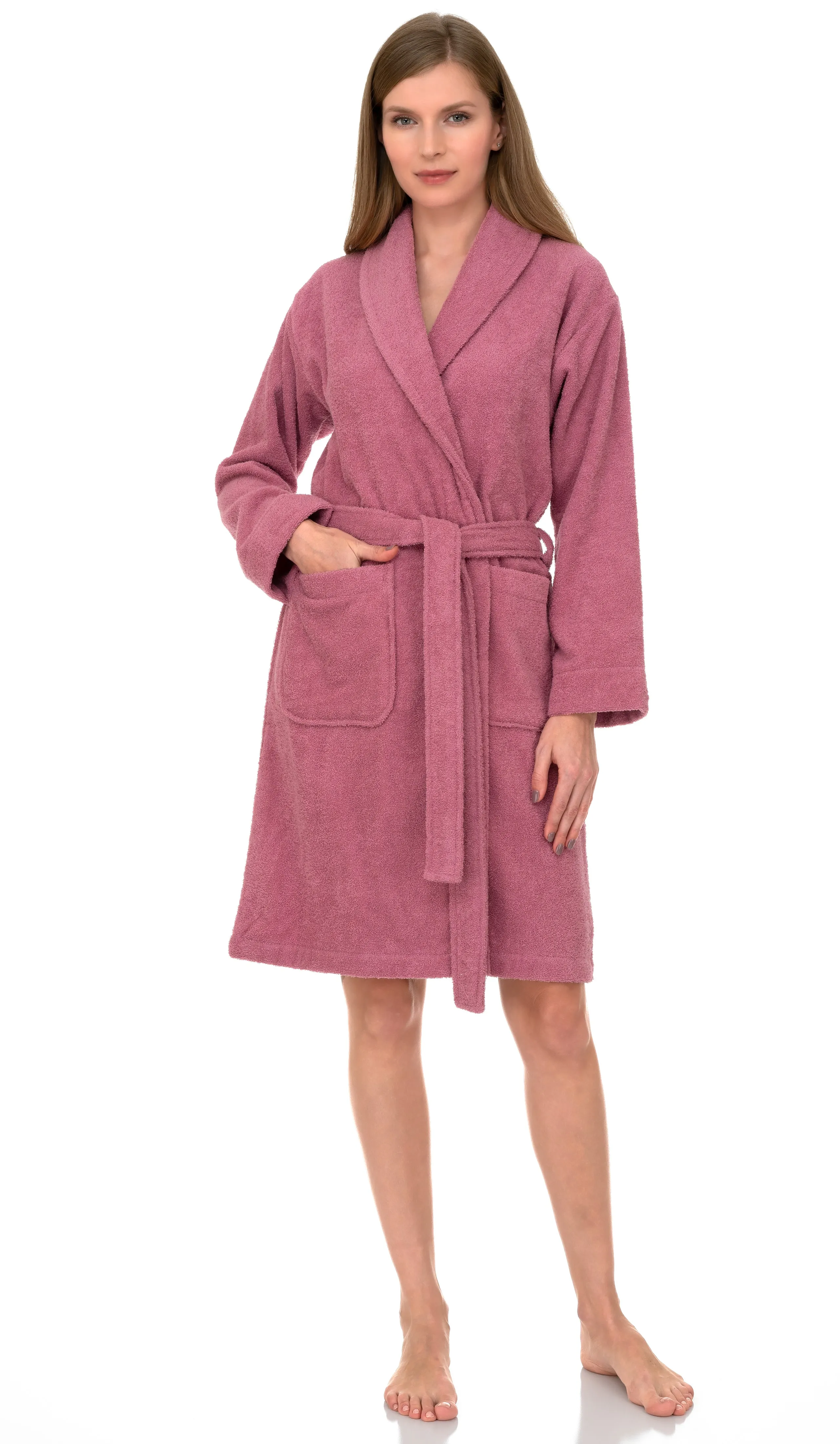 TowelSelections Women’s Robe, 100% Cotton Short Terry Shawl Bathrobe