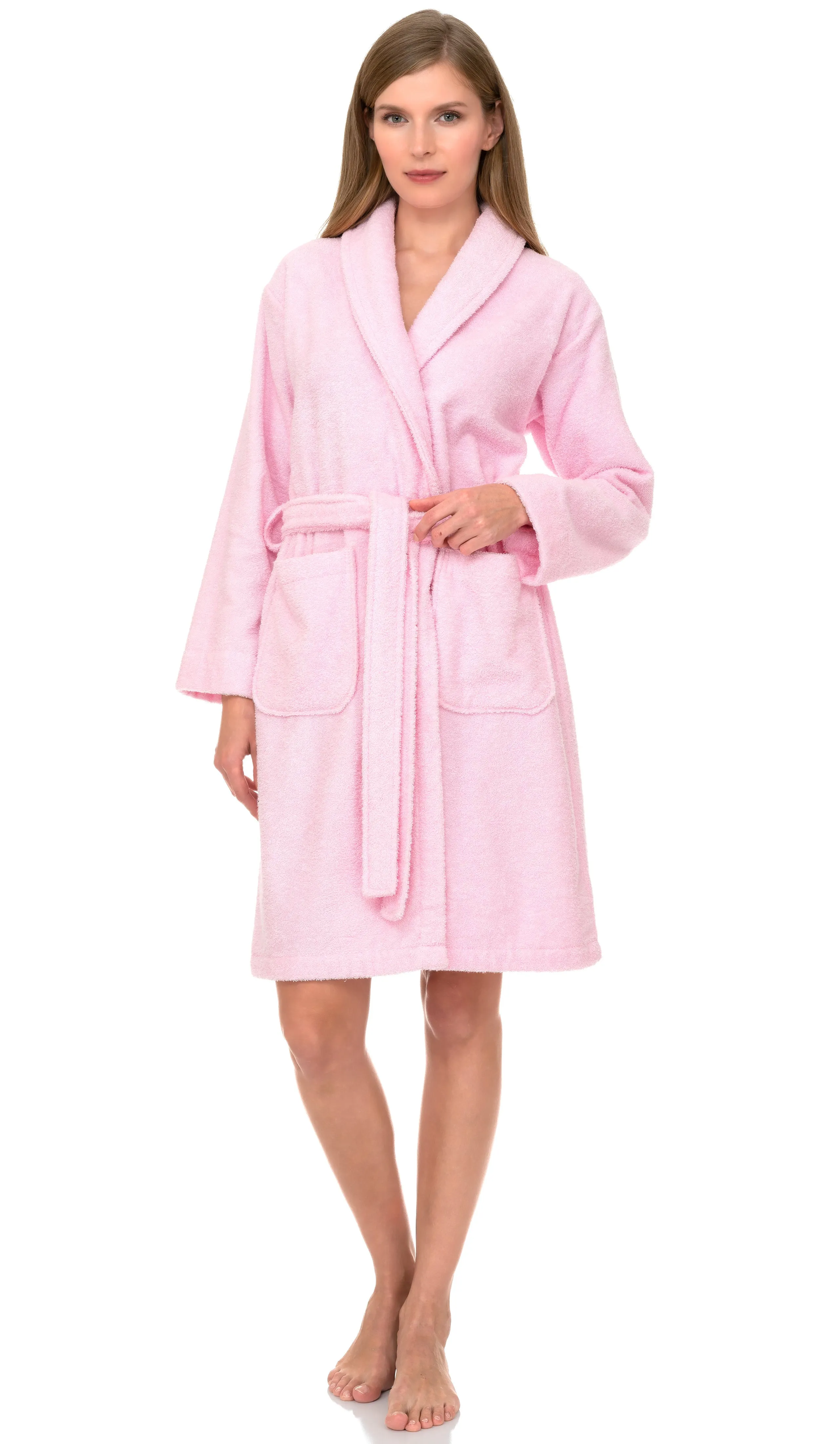 TowelSelections Women’s Robe, 100% Cotton Short Terry Shawl Bathrobe