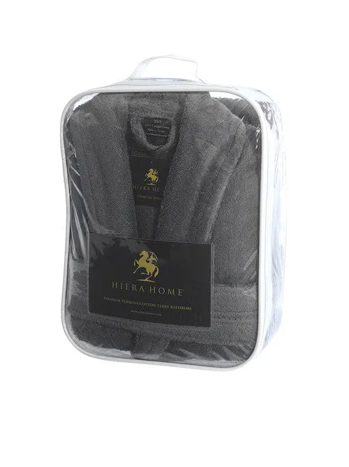 Unisex Terry Bathrobe, Grey, OSFM