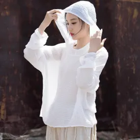 UV Protection Top Sun-Ready Tencel Hooded Tee for Women