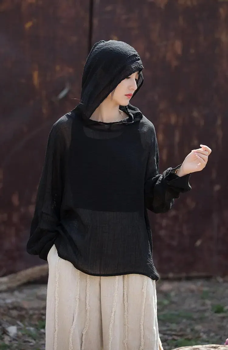 UV Protection Top Sun-Ready Tencel Hooded Tee for Women