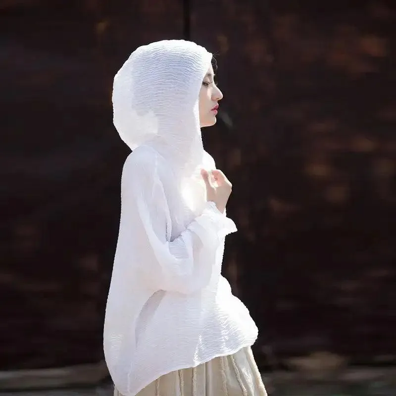 UV Protection Top Sun-Ready Tencel Hooded Tee for Women