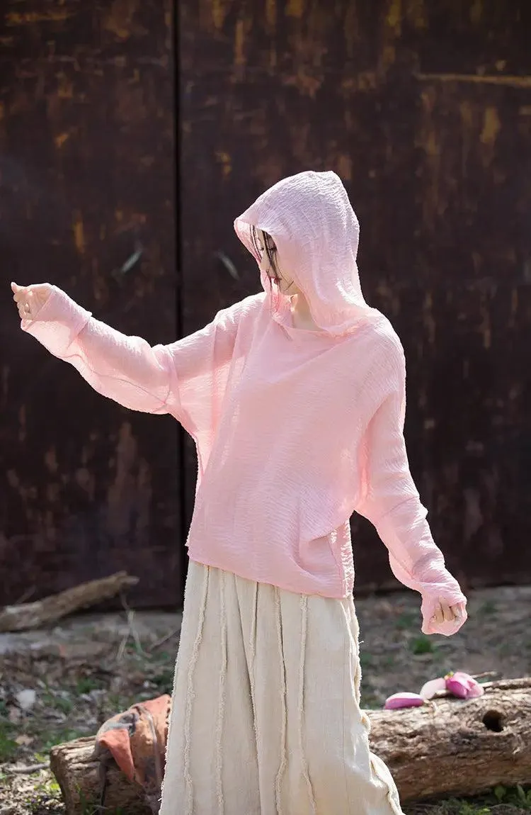 UV Protection Top Sun-Ready Tencel Hooded Tee for Women