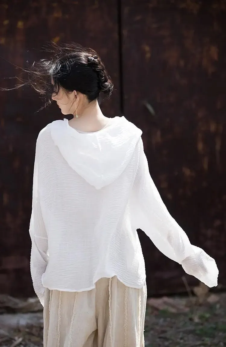 UV Protection Top Sun-Ready Tencel Hooded Tee for Women