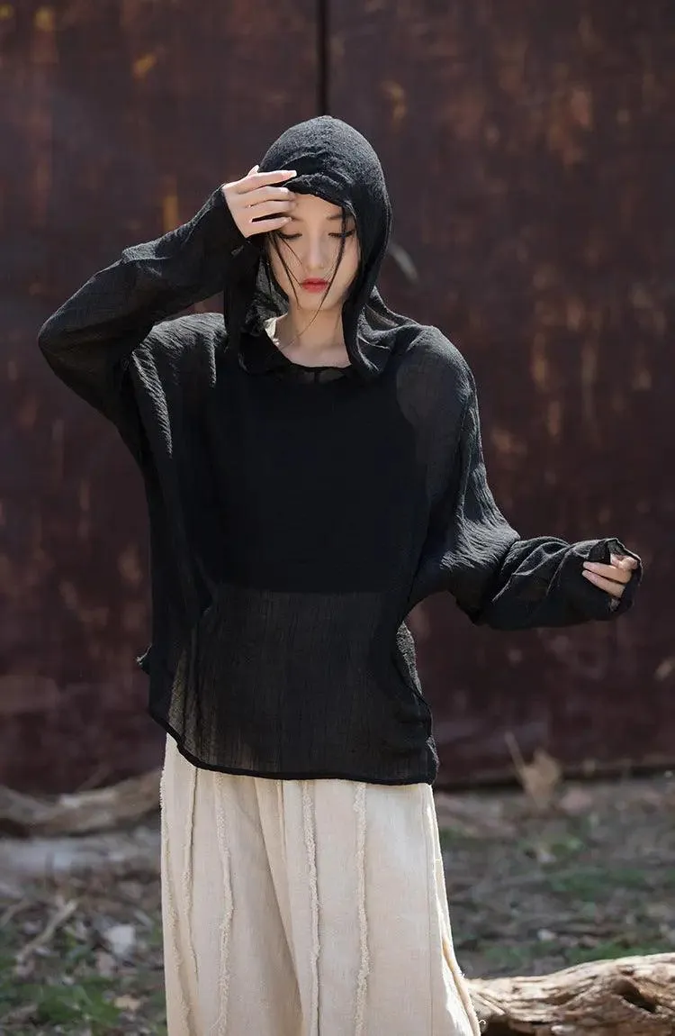 UV Protection Top Sun-Ready Tencel Hooded Tee for Women
